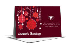Christmas Seasonal Ornament Greetings Card 7.875